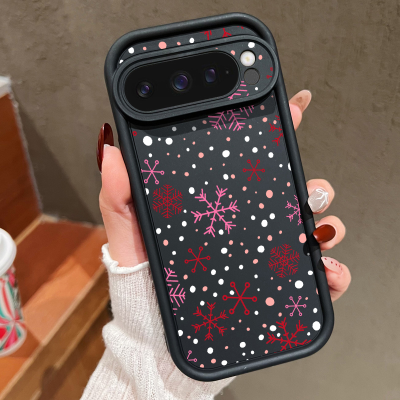 Google Pixel 9 - Zachte beschermhoes met kerstmotief van sneeuwvlokken