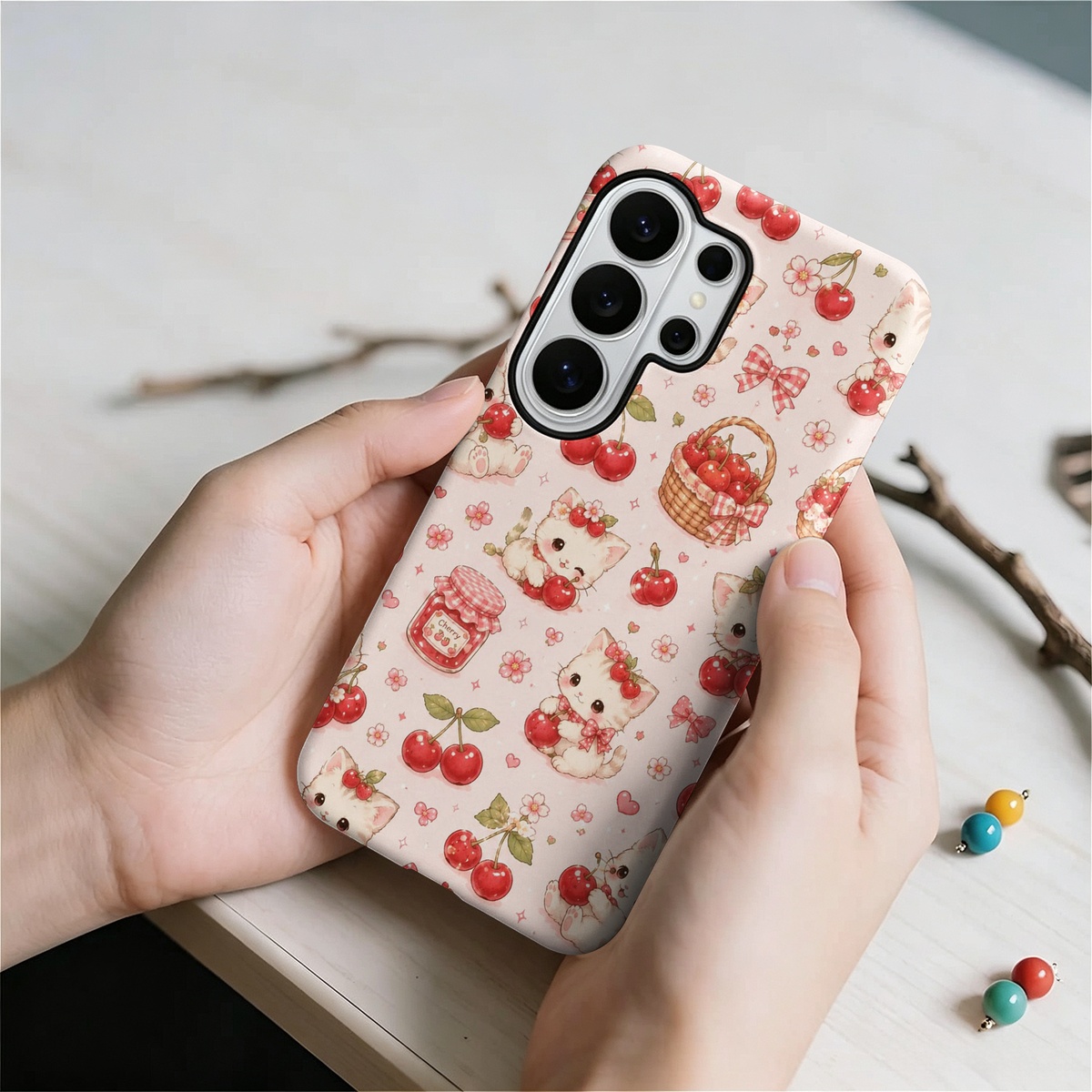 Schattig Kitten Kersenpatroon  - Samsung Galaxy S24 recensie en prijs